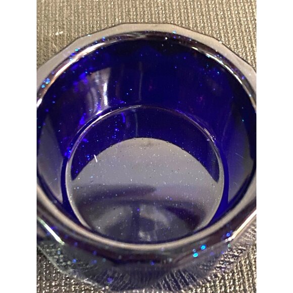 Handcrafted Cobalt Blue Resin Lidded Jar Glittery and Sparkle Accessory for Home - Picture 4 of 6